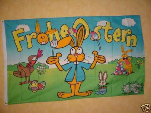 Flagge Frohe Ostern Hasen 90 x 150 cm Fahne
